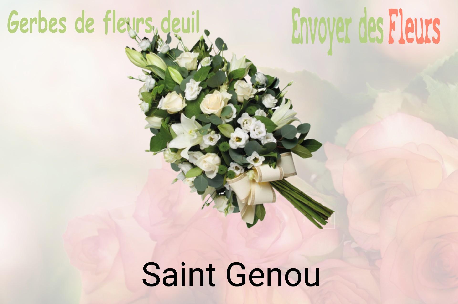Gerbe de fleurs de deuil livrée à Saint-Genou